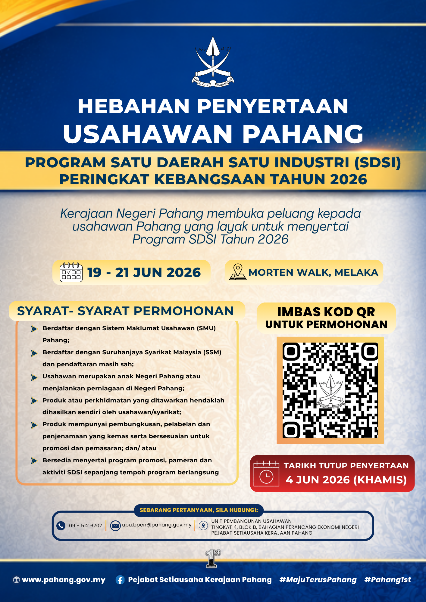 Hebahan Penyertaan Usahawan Pahang: Program SDSI Peringkat Kebangsaan 2026